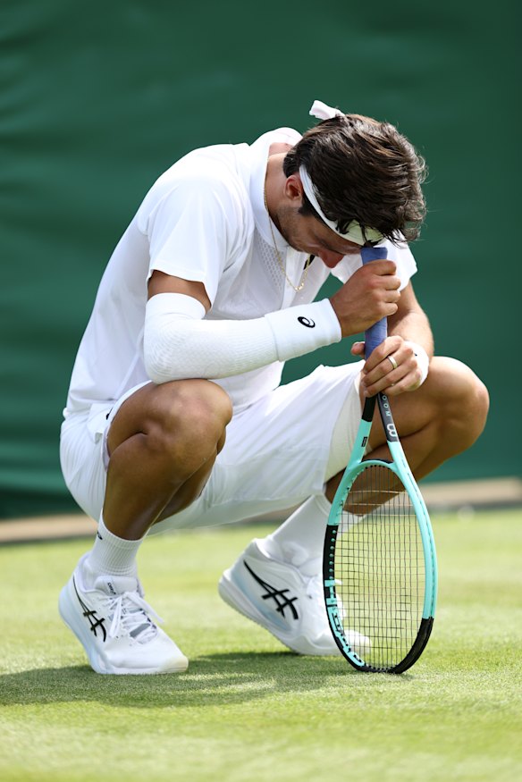 A dejected Lorenzo Musetti.