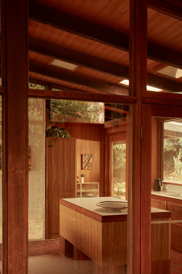 The home’s kitchen.