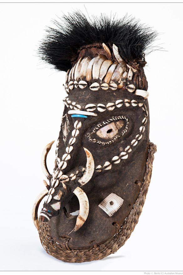 A Malagan mask from the Australian Museum's Pacific Spirit Gallery. 
