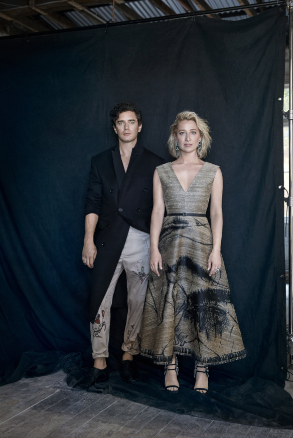 Artist Vincent Fantauzzo and actor Asher Keddie in 2017. 