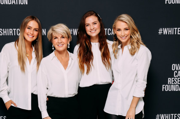 White Shirt Ambassadors Steph Claire Smith, Hon Julie Bishop MP, Laura Henshaw, Anna Heinrich