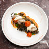 Pasta dishes such as this squid ink fettuccine with prawn are menu highlights.