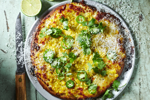 Mexican street corn pizza