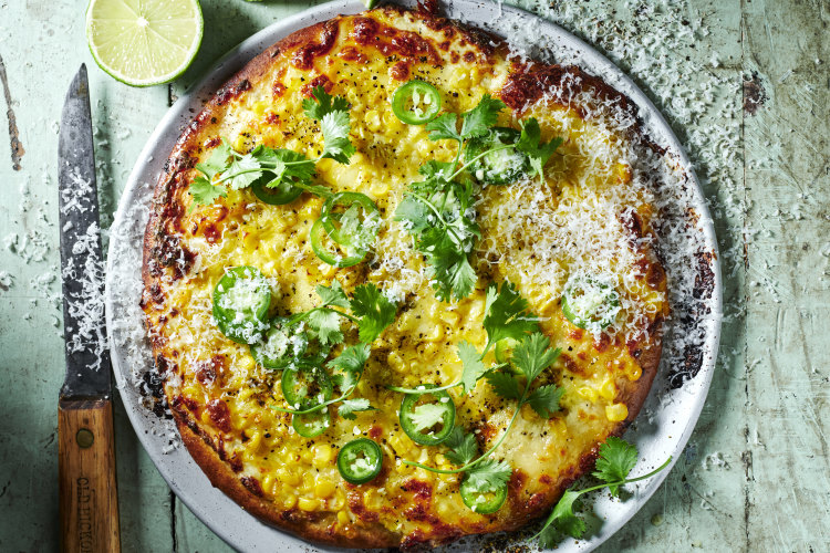 Mexican street corn pizza
