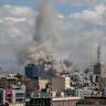 Smoke rises after co-ordinated US and Israeli airstrikes in Tehran, Iran.