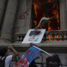 Protesters in Guatemala set fire to Congress building