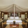 Now that’s glamping: Inside a tent Amanwana Resort.