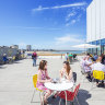 Cap off a gallery visit with a coffee and treat by the sea at the Staple Stores cafe.