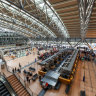 Inside Hamburg Airport – mostly drab and grey.