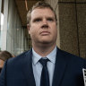 Kristian White leaves court after being sentenced for the manslaughter of Clare Nowland.