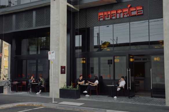 Caffe Amatrice occupies the ground floor of new Cremorne development Cubitt Place.
