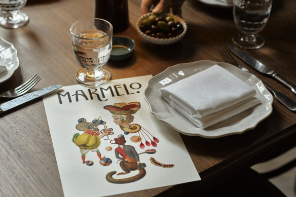 Menu at Portuguese-leaning Marmelo in the CBD.