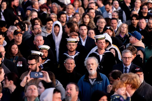 Melburnians pay their respects at the Shrine of Remembrance on Saturday.