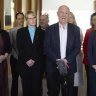 Tim Costello, Chief Advocate, Alliance for Gambling Reform, addresses the media during a press conference to call on the Government to ban gambling advertising, at Parliament House in Canberra.  