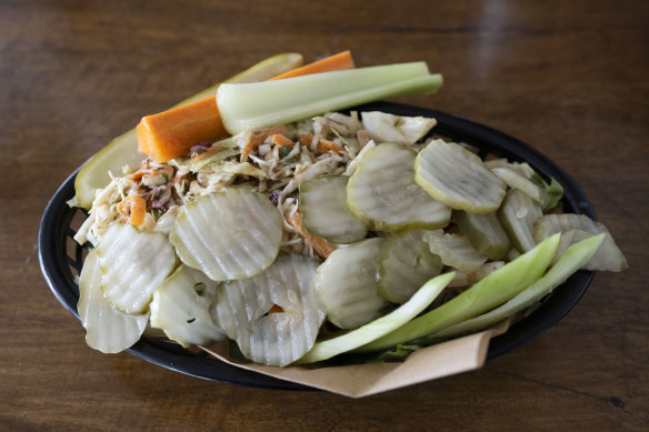 The house-made coleslaw.