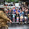 BRISBANE, AUSTRALIA - APRIL 25: Crowds watch as men in WWI army uniform march during an Anzac Day parade on April 25, 2022 in Brisbane, Australia. Anzac day is a national holiday in Australia, traditionally marked by a dawn service held during the time of the original Gallipoli landing and commemorated with ceremonies and parades throughout the day. Anzac Day commemorates the day the Australian and New Zealand Army Corp (ANZAC) landed on the shores of Gallipoli on April 25, 1915, during World War 1. (Photo by Dan Peled/Getty Images)