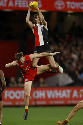 St Kilda’s Max King: footy as a spectacle.