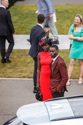 Partner Samuel was by Akech Bior’s side at Flemington.