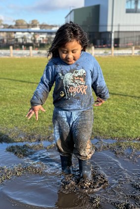 Four-year-old Joshua Papalii loves the water.