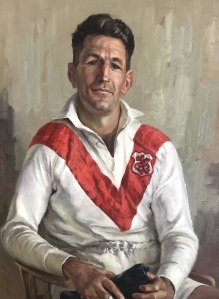 The portrait of Norm Provan in the foyer at St George Leagues Club.