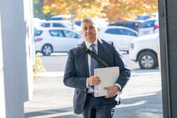 Associate professor Dimitri Gerostamoulos outside court on May 16. 