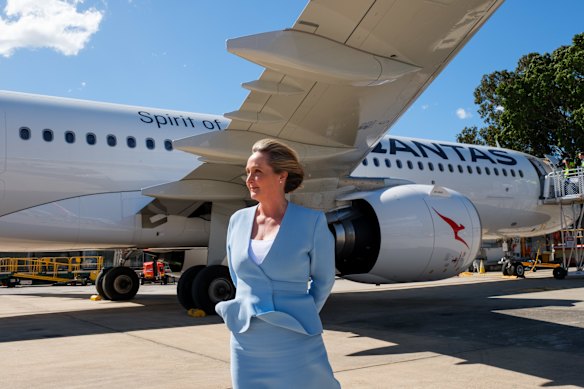 Current Qantas chief executive Vanessa Hudson’s pay jumped 44 per cent in the past financial year.