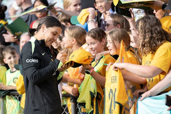 More than 40,000 people are expected to watch the Matildas play at Marvel Stadium on Friday.