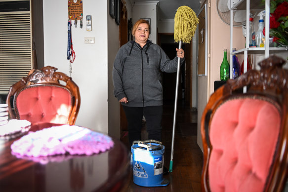 Ines Lizama says she and other cleaners aren’t given enough time to clean schools thoroughly.