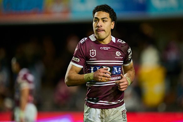 Lehi Hopoate has been a prolific try-scorer for Manly this year.