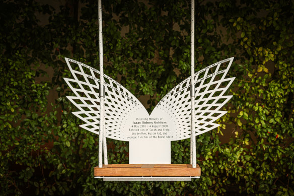 The swing dedicated to Isaac’s memory has been installed in a corner of the Sursock Museum’s courtyard. 
