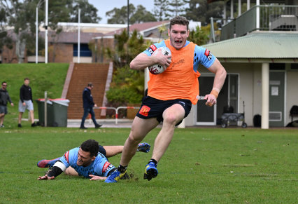 Liam Martin leaves Nathan Cleary for dead during NSW training.