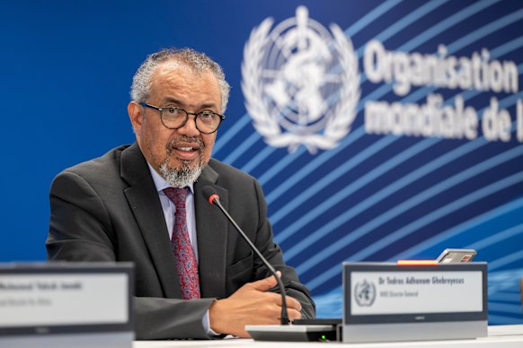 WHO director-general Tedros Adhanom Ghebreyesus in Geneva, Switzerland on Friday.