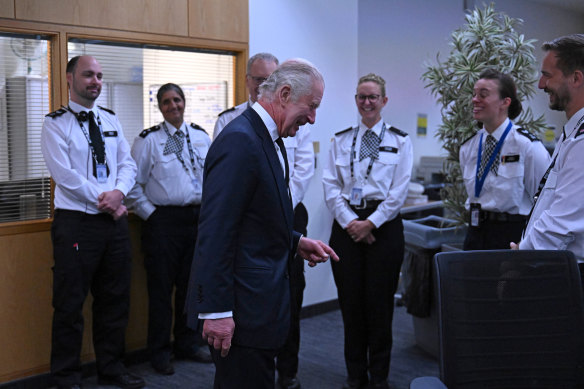 King Charles III meets with members of the Metropolitan Police Service.