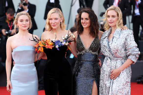 Sophie Kauer, Cate Blanchett, Noemie Merlant and Nina Hoss  at the Tar premiere at the 79th Venice International Film Festival.