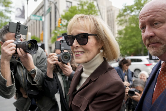 E. Jean Carroll arrives at Manhattan Federal Court on Tuesday.