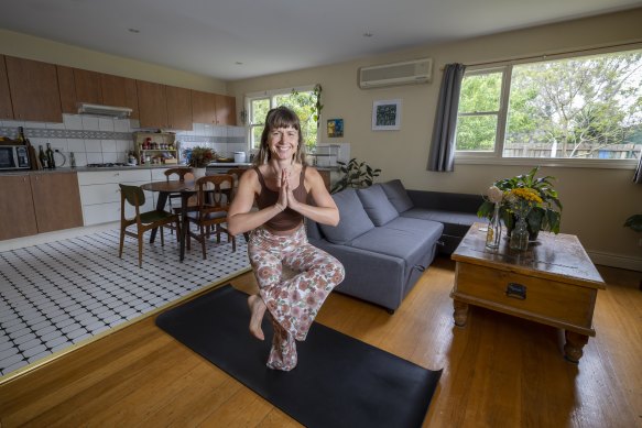 Stef Ball in Melbourne can now spend more time practising yoga after her company moved to a four-day week.