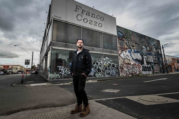 Moon Dog brewery co-founder Karl van Buuren outside the old Franco Cozzo building in Footscray in June.
