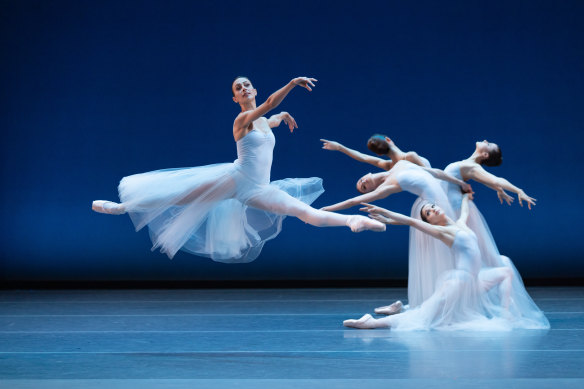 Dimity Azoury dances in the <i>Serenade</i> portion of Australian Ballet’s triple bill <i>New York Dialects</i>. 