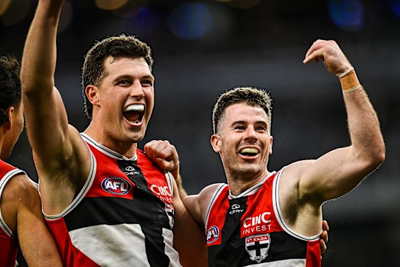 Rowan Marshall and Jack Higgins lifted St Kilda’s spirits early in the game.