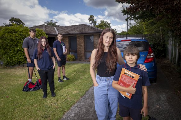 Chelsea Ulyatt, with her four children at home, said the rising cost of living is making school supplies much harder to afford.