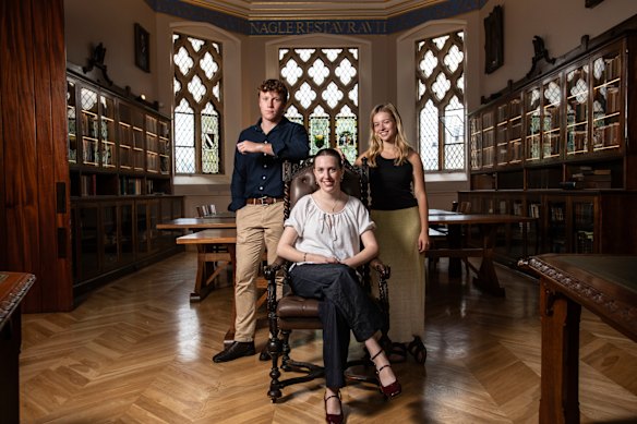 St John’s students Matt Colgan, Issy Edmonstone and Jemima Carmody.