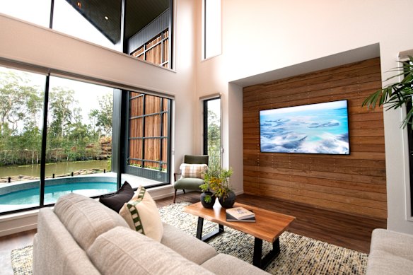 The spacious living area.