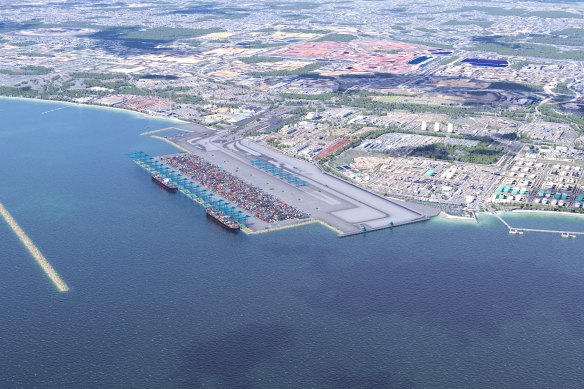 Westport Kwinana container terminal port artist impression.