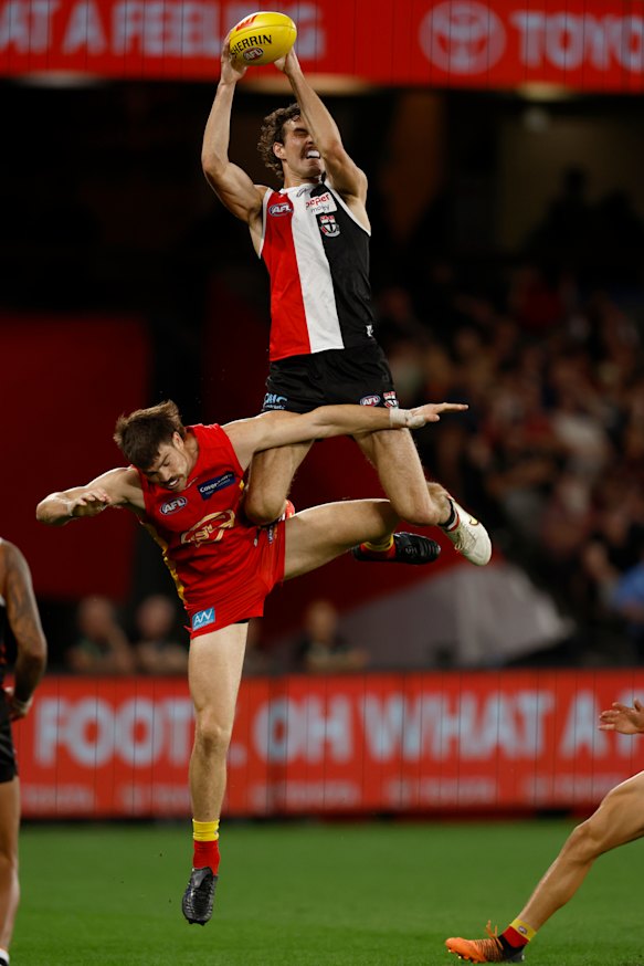 St Kilda’s Max King: footy as a spectacle.