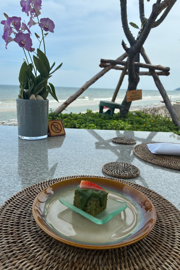 The spinach and coconut blondie at Chiva-Som Hua Hin