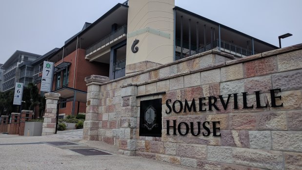 The security guard was allegedly stabbed in a classroom at Somerville House.