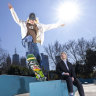 Ava Godrey is one of the skateboarding stars of Queens of the Concrete. She is pictured with documentary maker Eliza Cox at Riverslide park by the Yarra.  