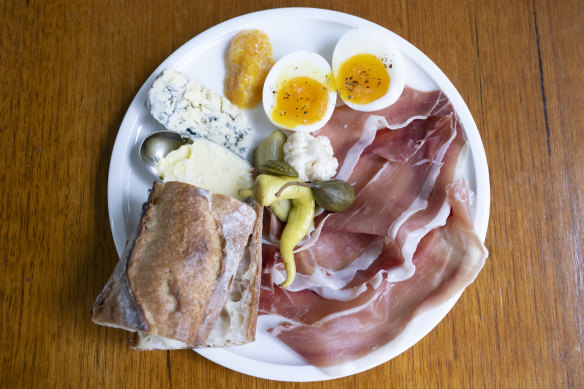 Continental breakfast plate.