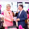 Governor-General Sam Mostyn and Health Minister Mark Butler at the Jane McGrath high tea.