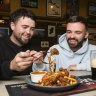 Cammy Millar and Sean Coughlan share Shea’s Irish pub spice bag.